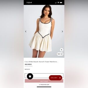 Miss Circle White Boucle Tweed Dress